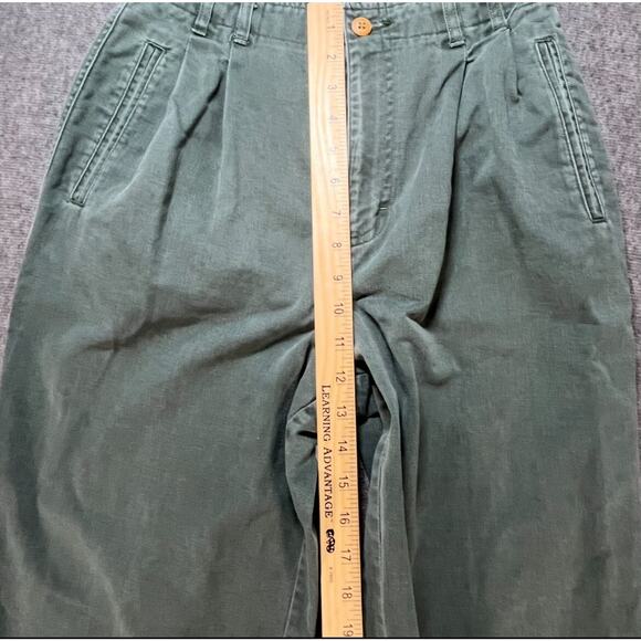 Vintage Russ Sport Company Green Pleated Cotton Pants Women’s High Rise 100% cot - Picture 3 of 8